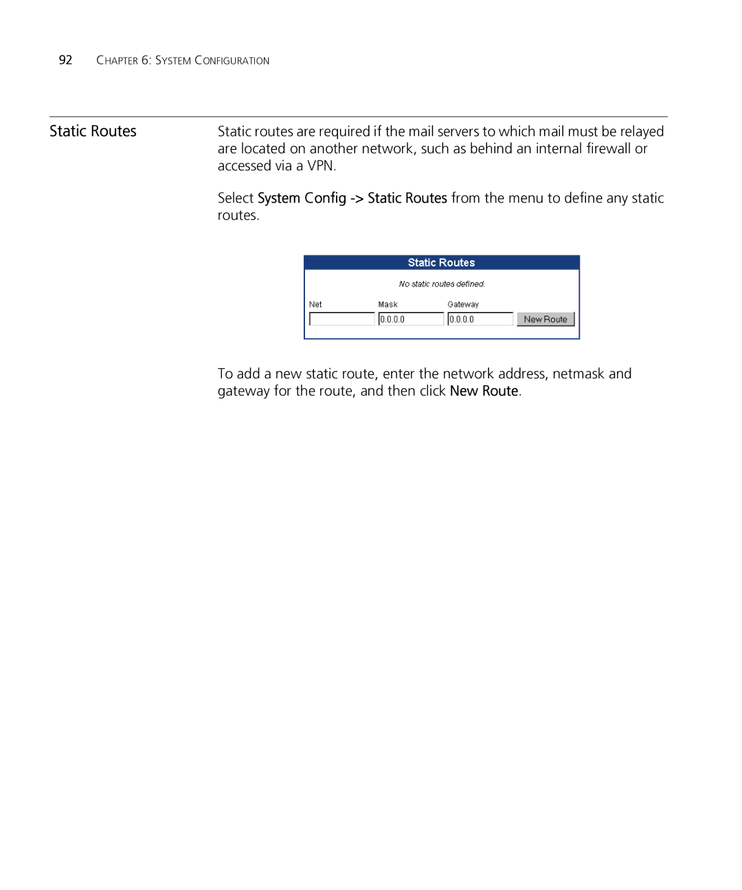 HP Email Firewall Appliance manual Static Routes, Accessed via a VPN 