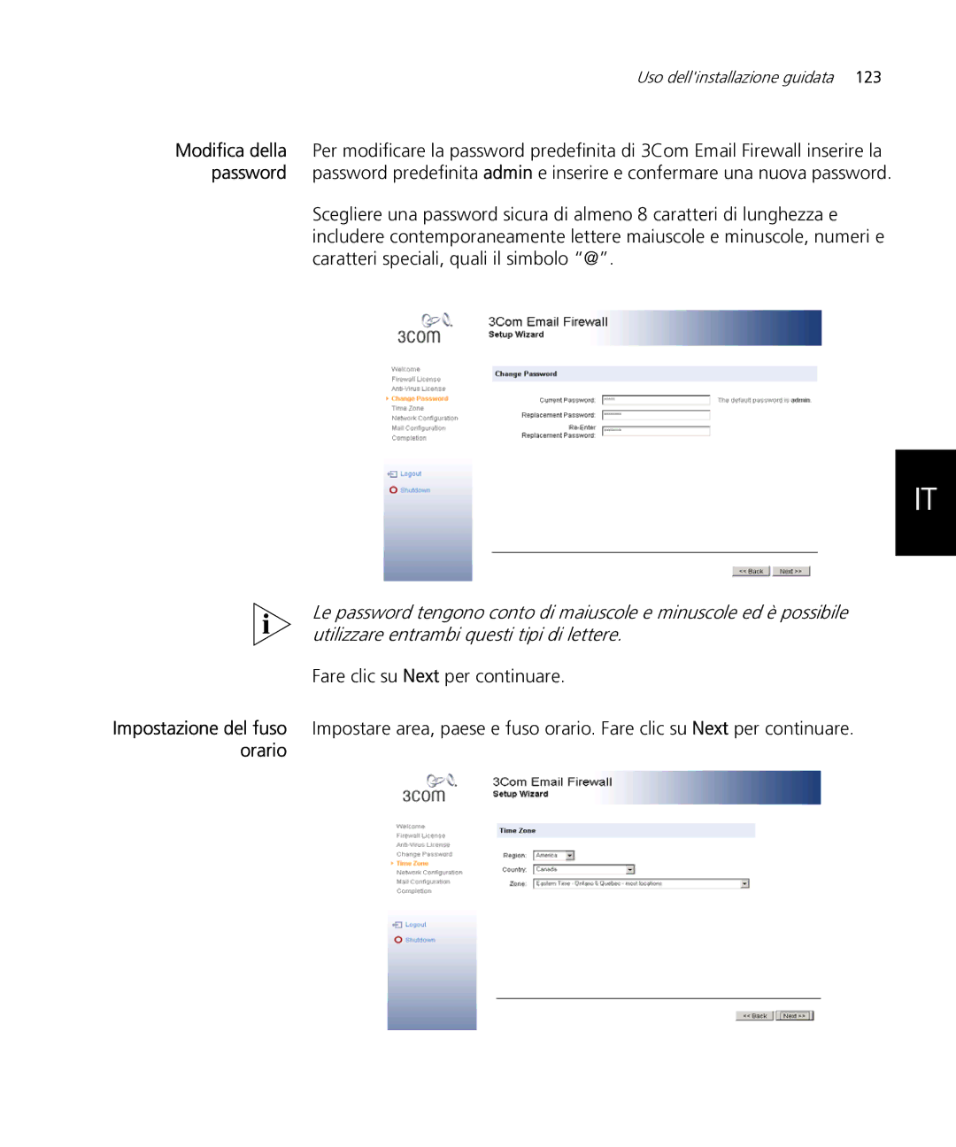 HP Email Firewall Appliance manual Uso dellinstallazione guidata 