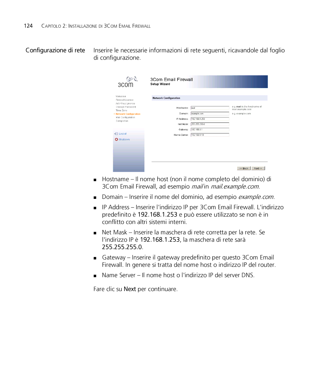 HP Email Firewall Appliance manual Capitolo 2 Installazione DI 3COM Email Firewall 