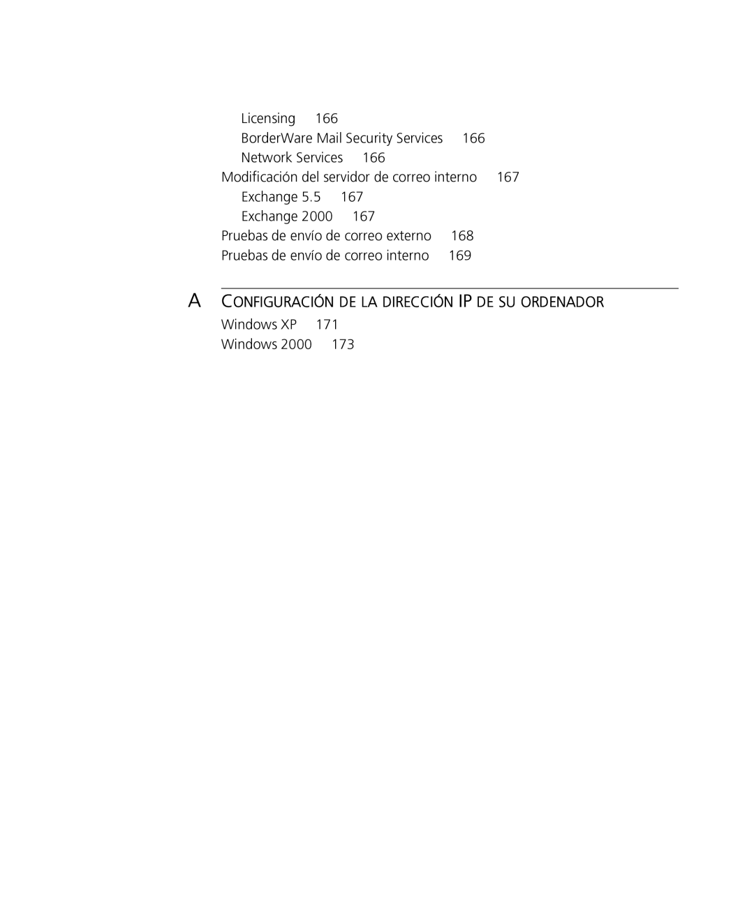 HP Email Firewall Appliance manual Windows XP 171 173 