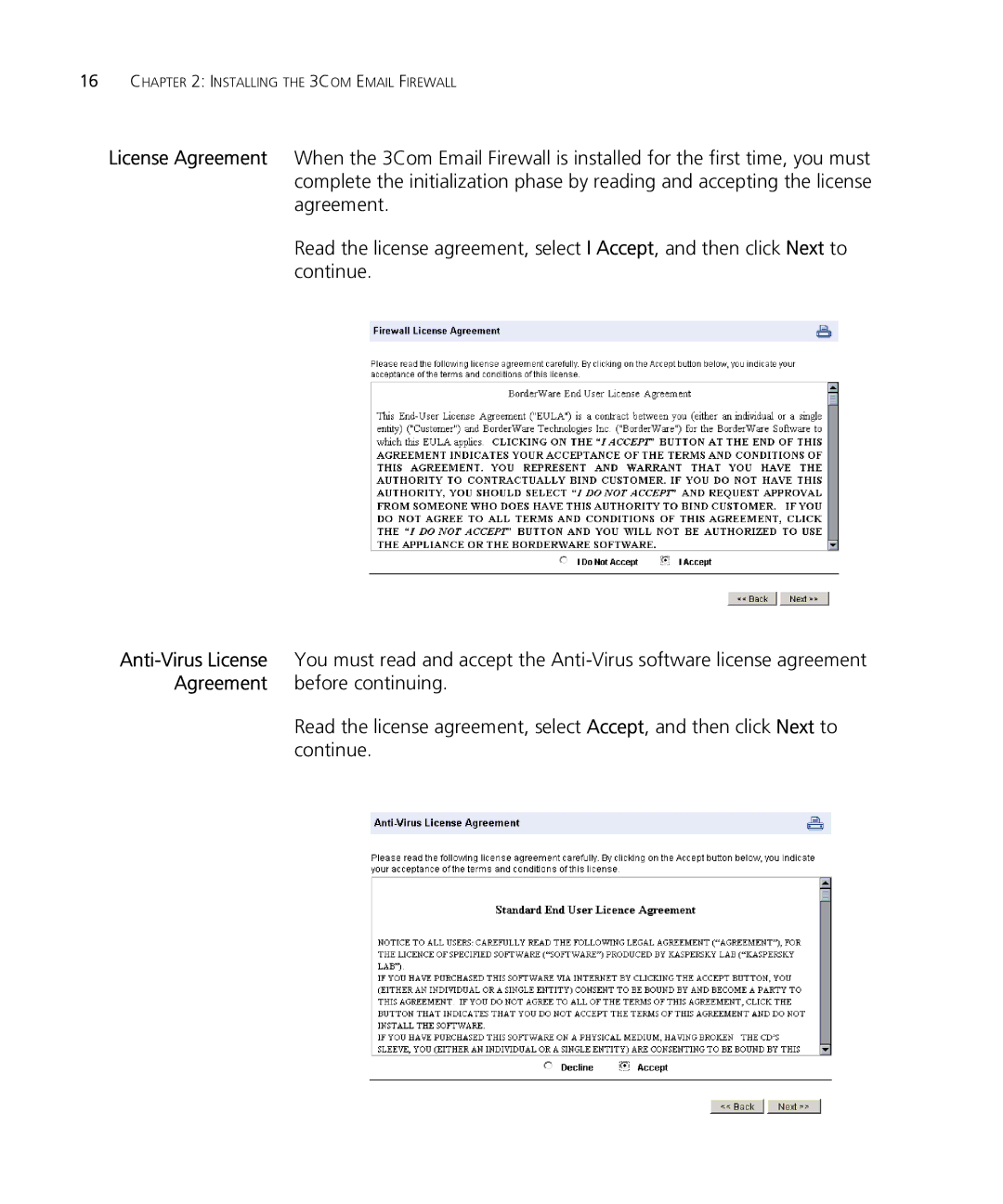 HP Email Firewall Appliance manual Installing the 3COM Email Firewall 