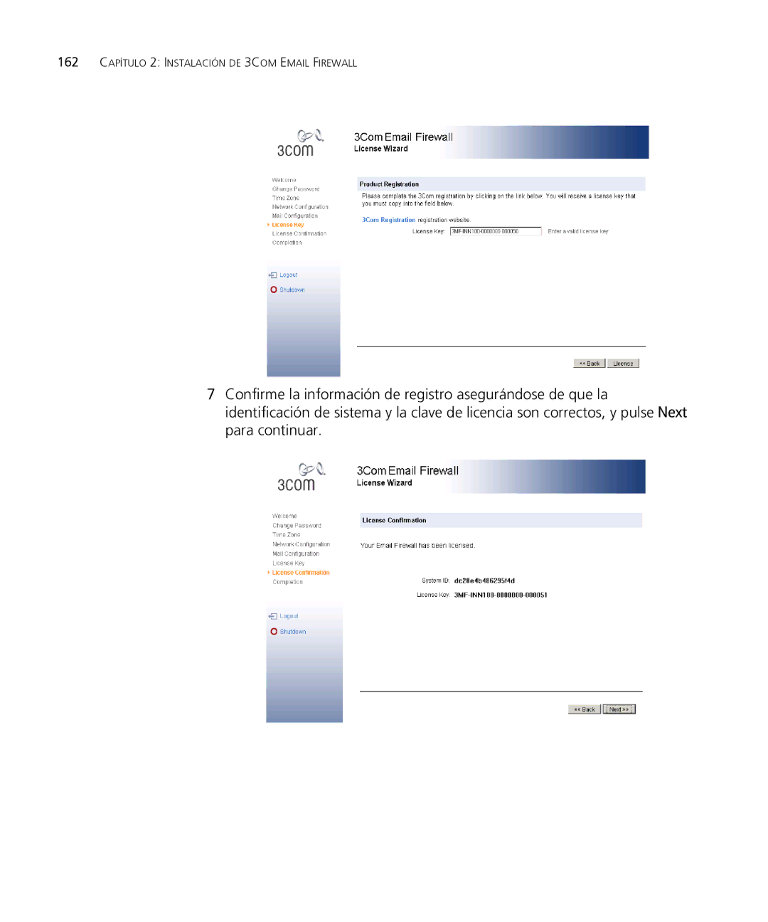 HP Email Firewall Appliance manual 162 Capítulo 2 Instalación DE 3COM Email Firewall 