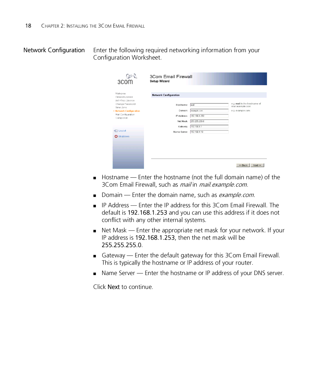 HP Email Firewall Appliance manual Installing the 3COM Email Firewall 