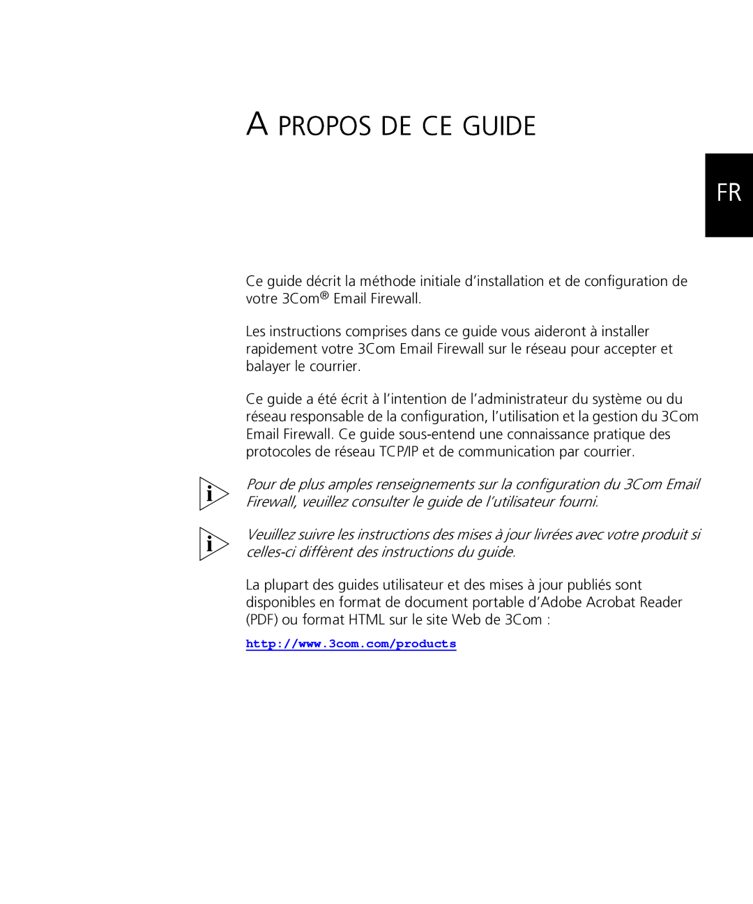 HP Email Firewall Appliance manual Propos DE CE Guide 