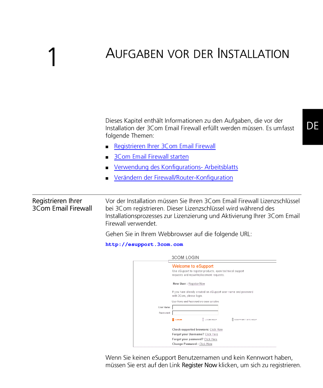 HP Email Firewall Appliance manual Registrieren Ihrer, Folgende Themen 