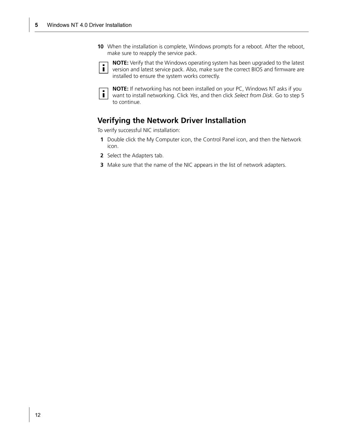 HP Embedded Firewall manual Verifying the Network Driver Installation 