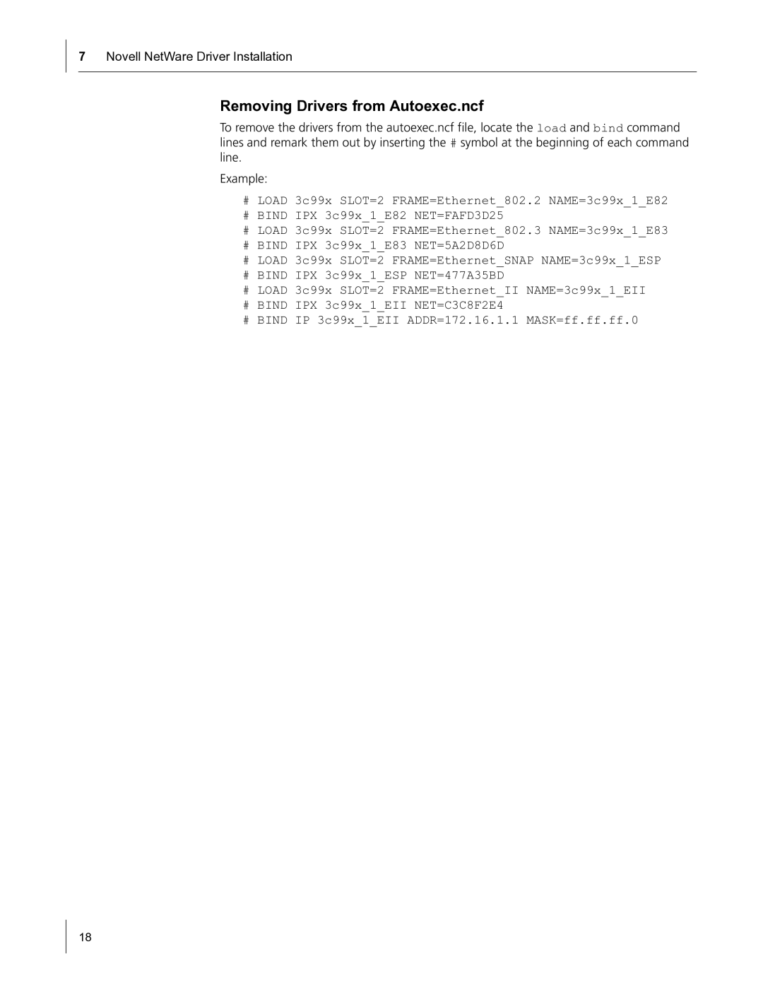 HP Embedded Firewall manual Removing Drivers from Autoexec.ncf 