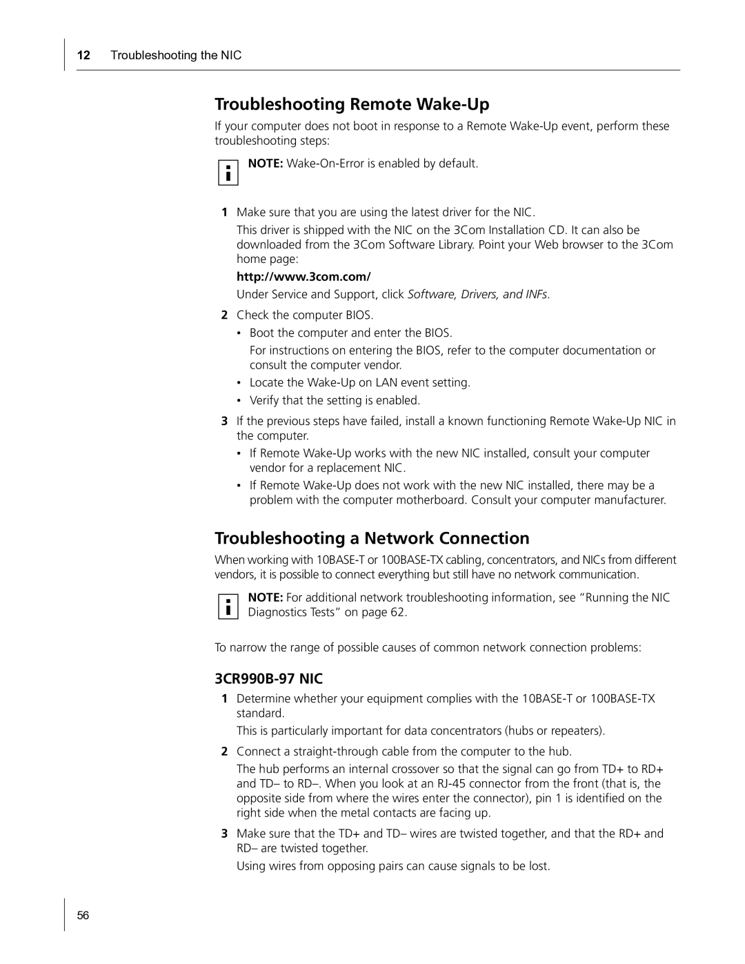 HP Embedded Firewall manual Troubleshooting Remote Wake-Up, Troubleshooting a Network Connection 