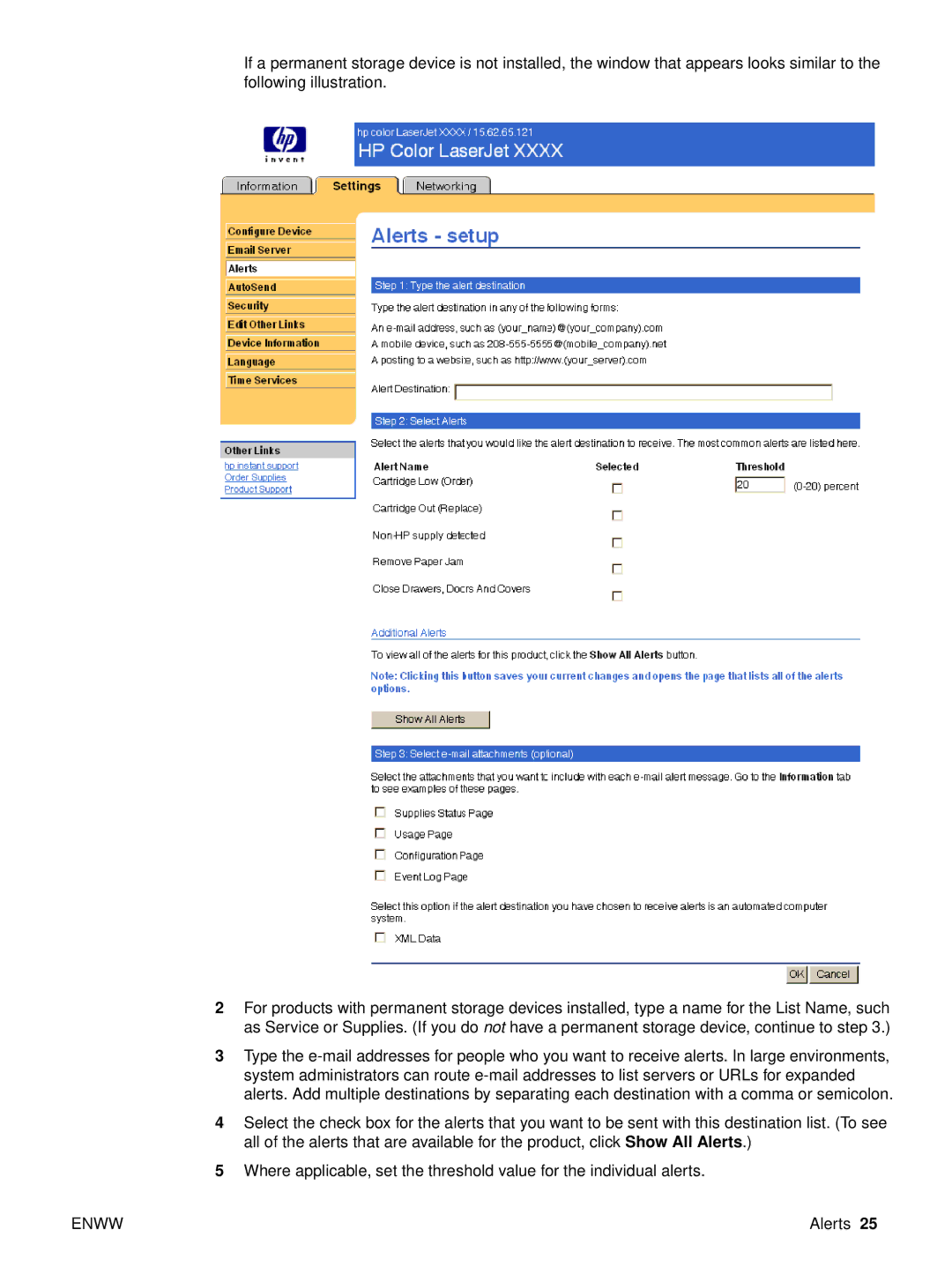 HP embedded web Server 4650, embedded web Server 3700 manual Enww 