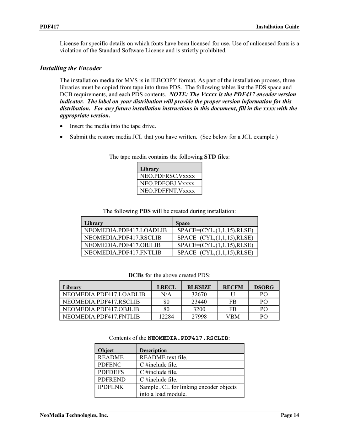 HP Encoder PDF417 manual Vbm 