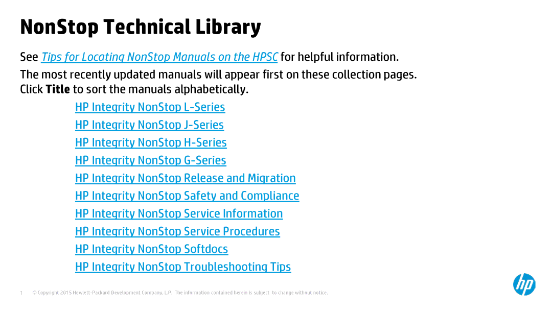 HP EnsCribe manual NonStop Technical Library 