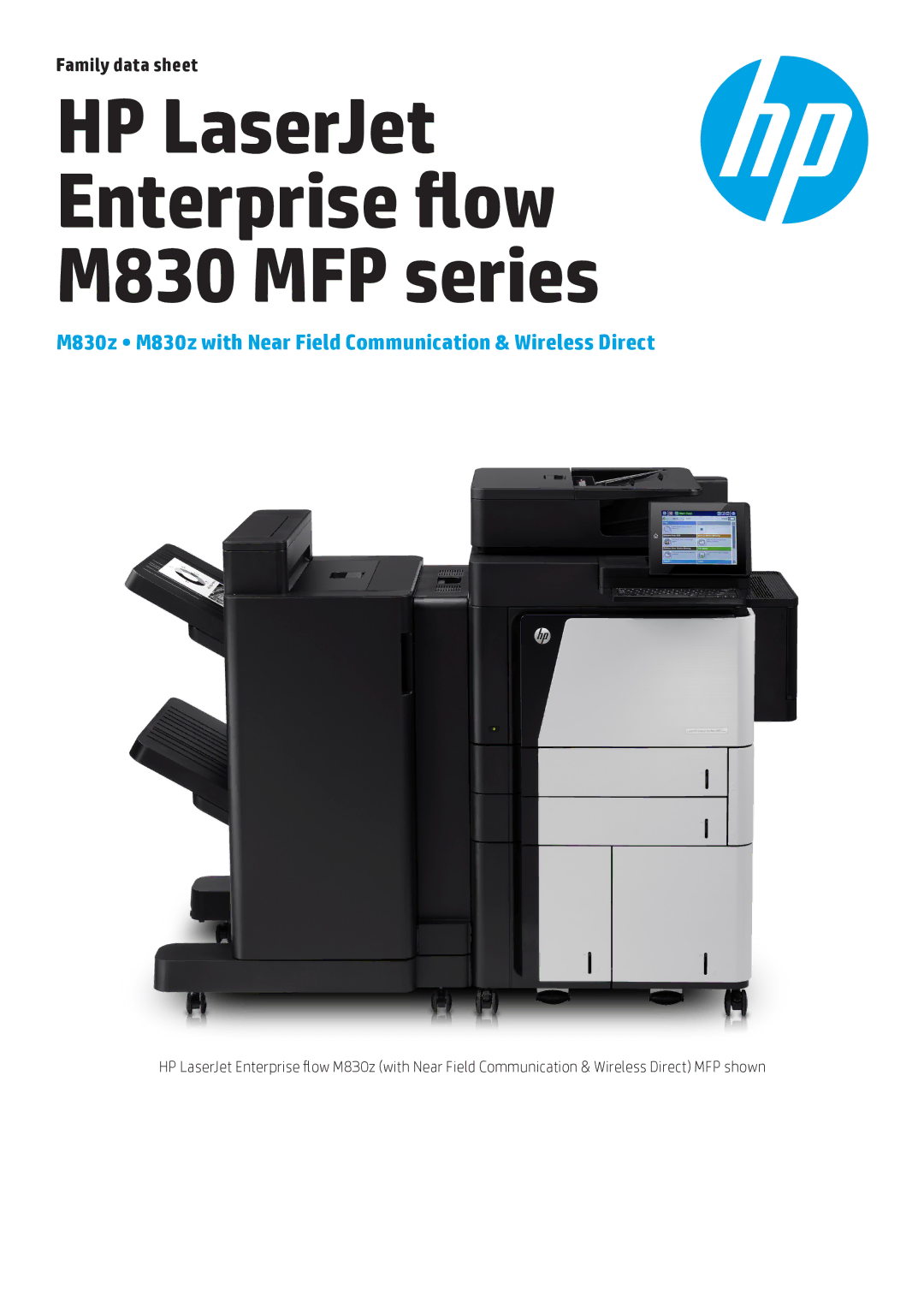 HP Ent Flow M830z D7P68AAAZ manual HP LaserJet Enterprise flow M830 MFP series 