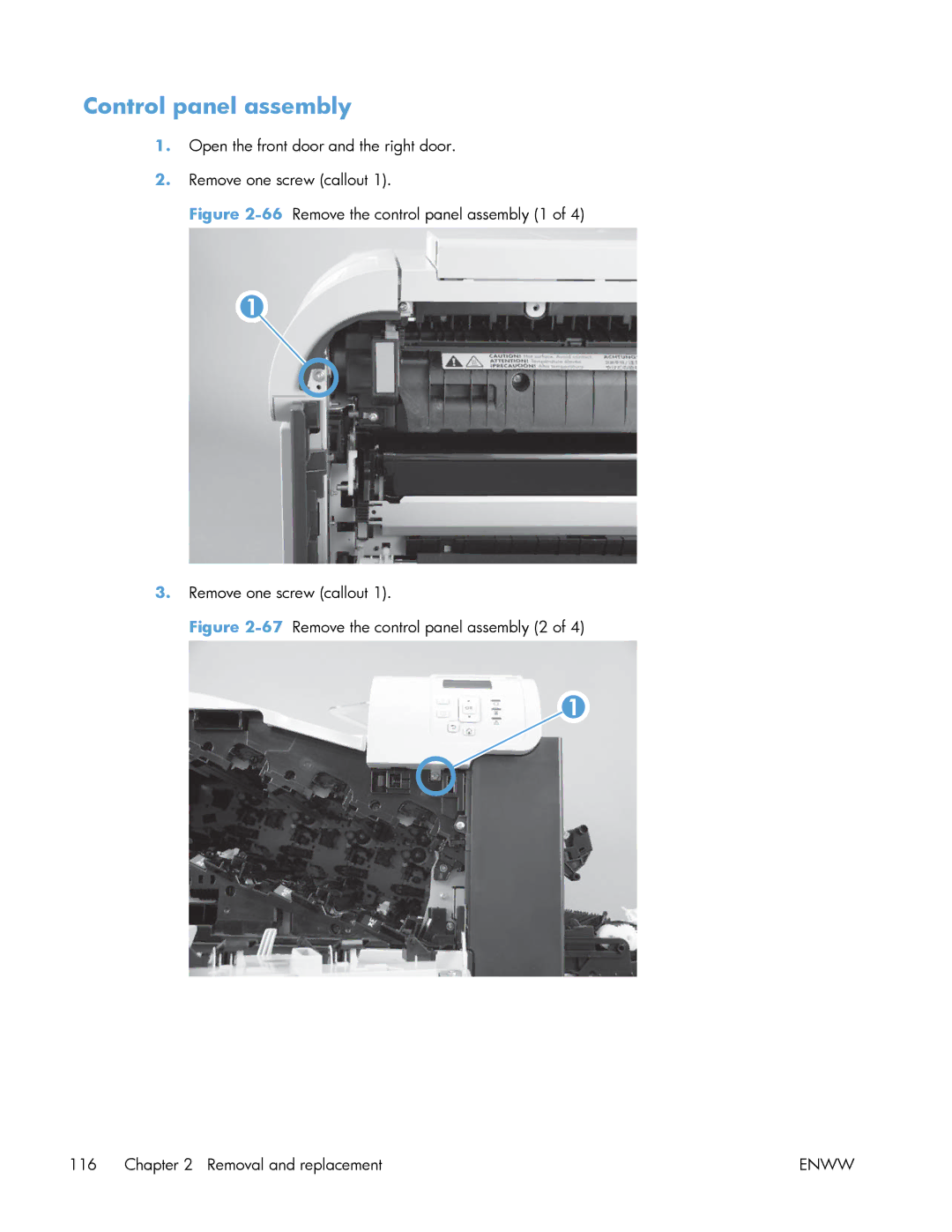 HP Enterprise 500 manual Control panel assembly 