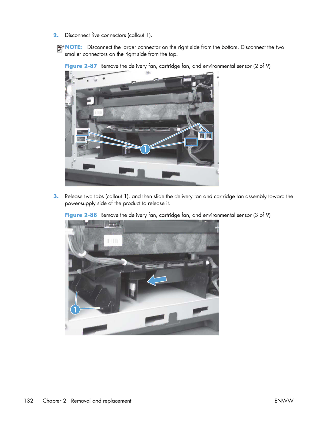 HP Enterprise 500 manual Disconnect five connectors callout 