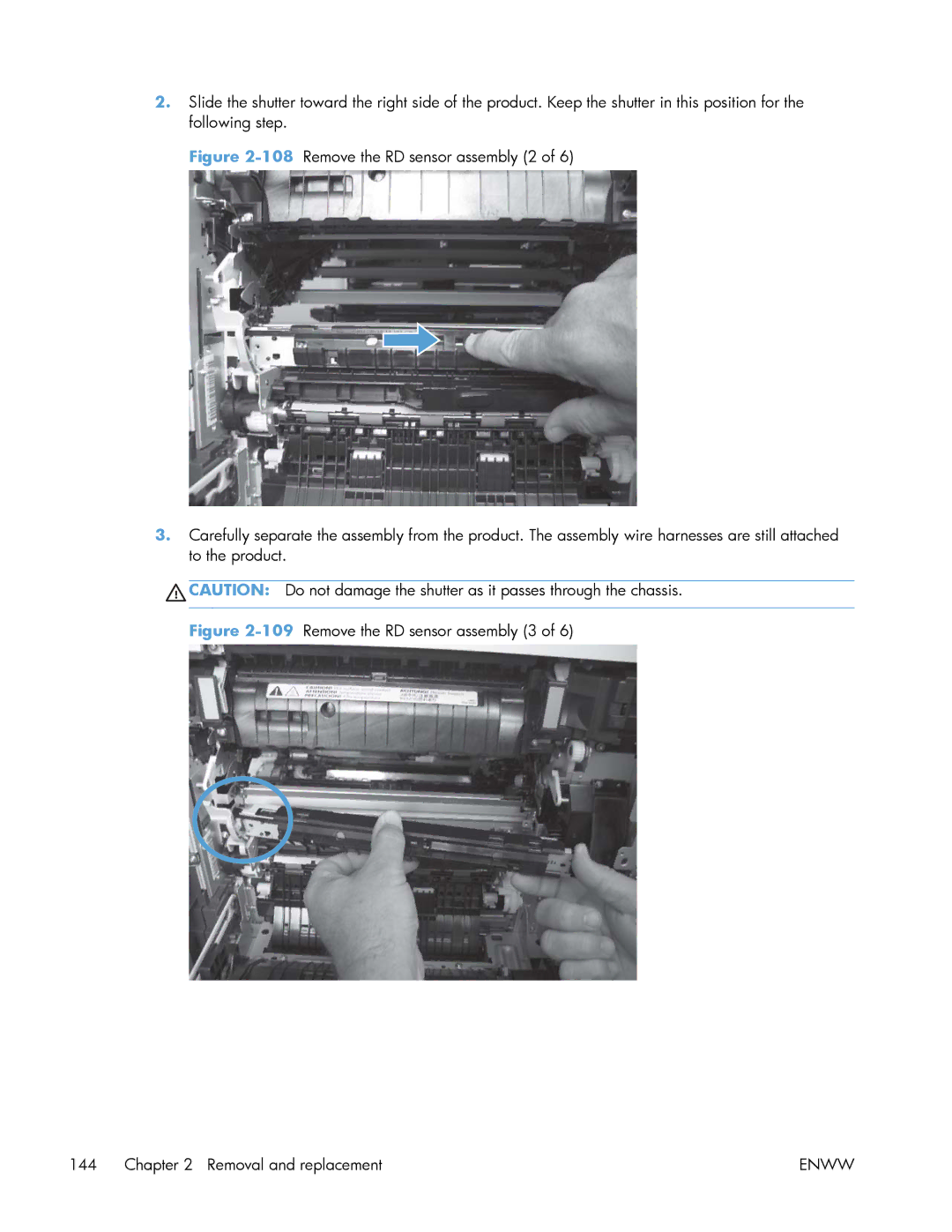 HP Enterprise 500 manual 109Remove the RD sensor assembly 3 Removal and replacement 