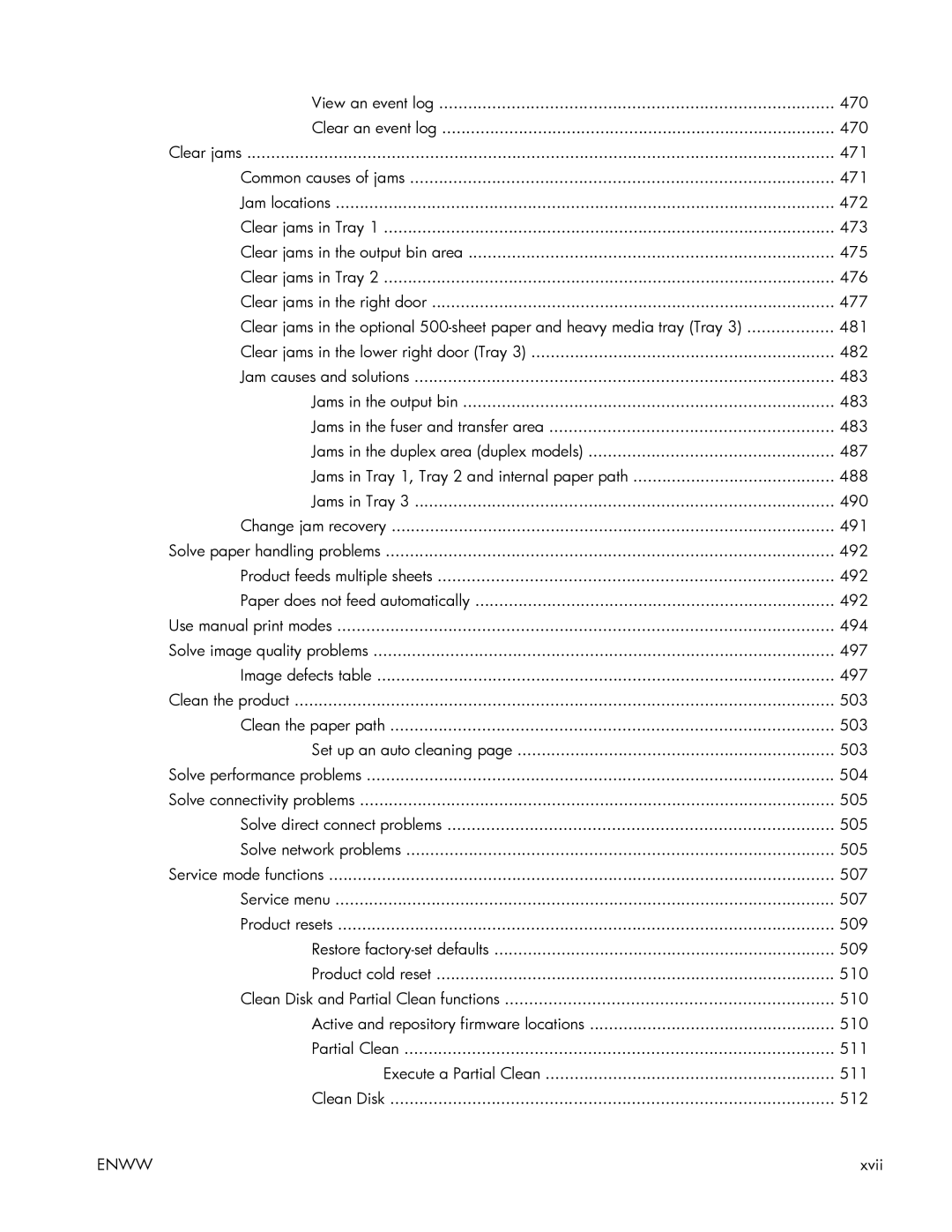 HP Enterprise 500 manual Xvii 