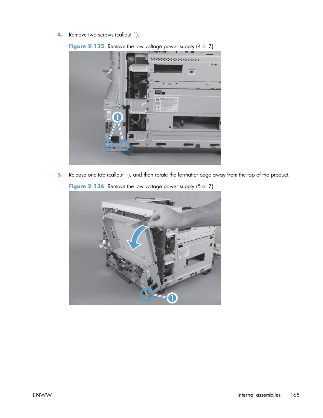 HP Enterprise 500 manual Remove two screws callout 