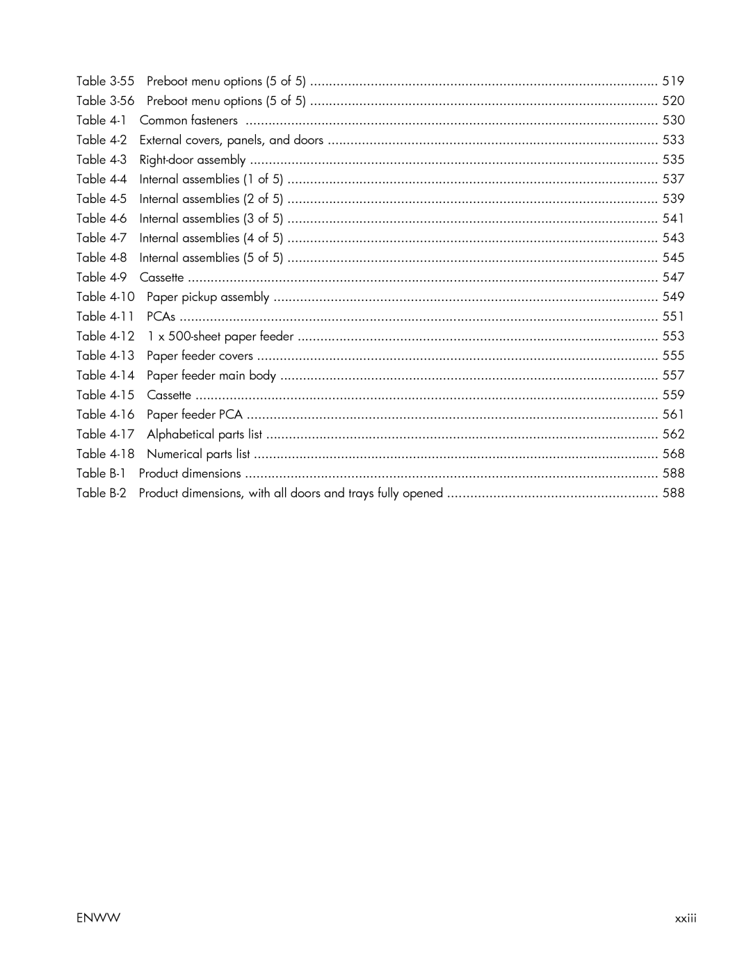 HP Enterprise 500 manual Xxiii 