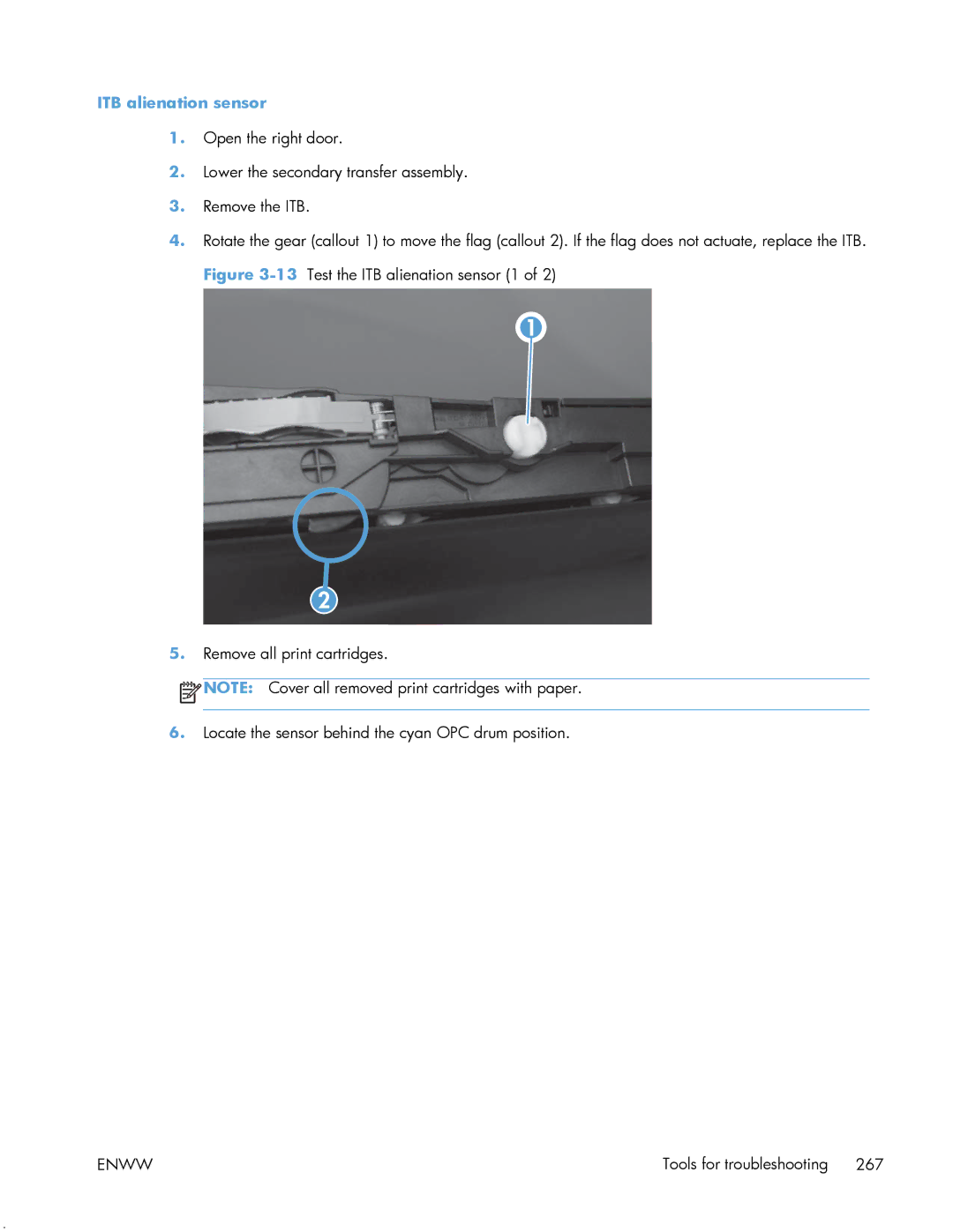 HP Enterprise 500 manual ITB alienation sensor 