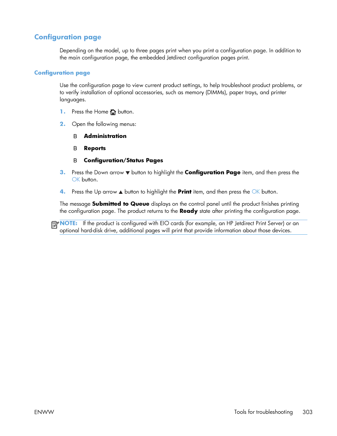 HP Enterprise 500 manual Configuration 