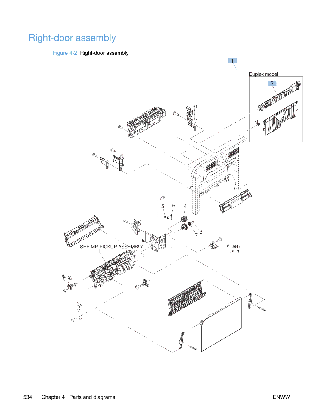 HP Enterprise 500 manual Right-door assembly 