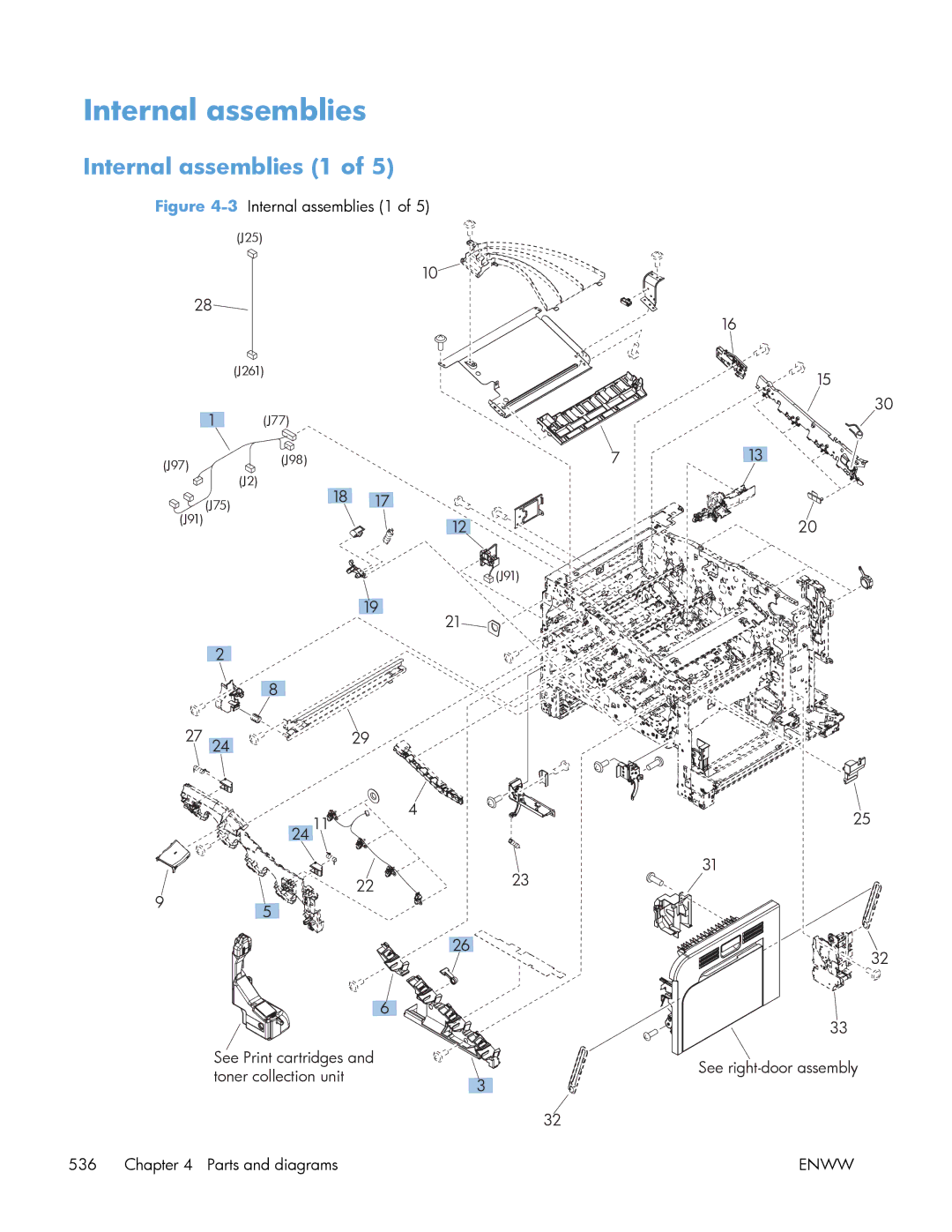 HP Enterprise 500 manual 3Internal assemblies 1 