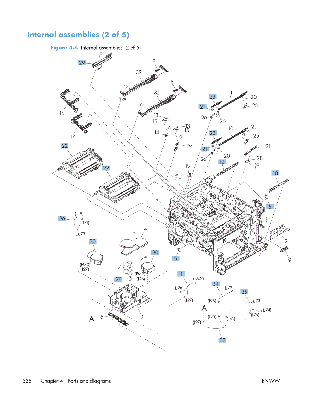 HP Enterprise 500 manual 4Internal assemblies 2 