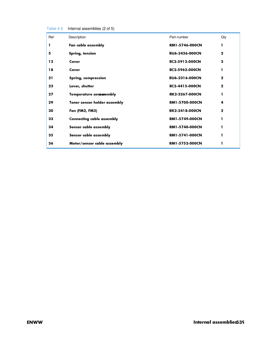 HP Enterprise 500 manual 5Internal assemblies 2 