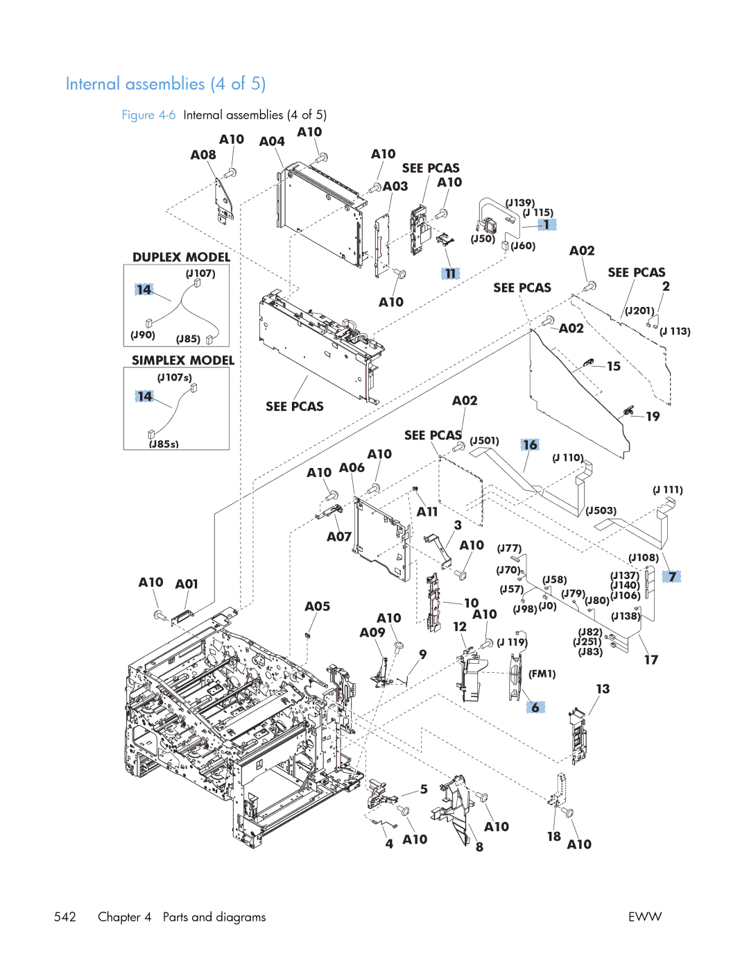 HP Enterprise 500 manual 6Internal assemblies 4 