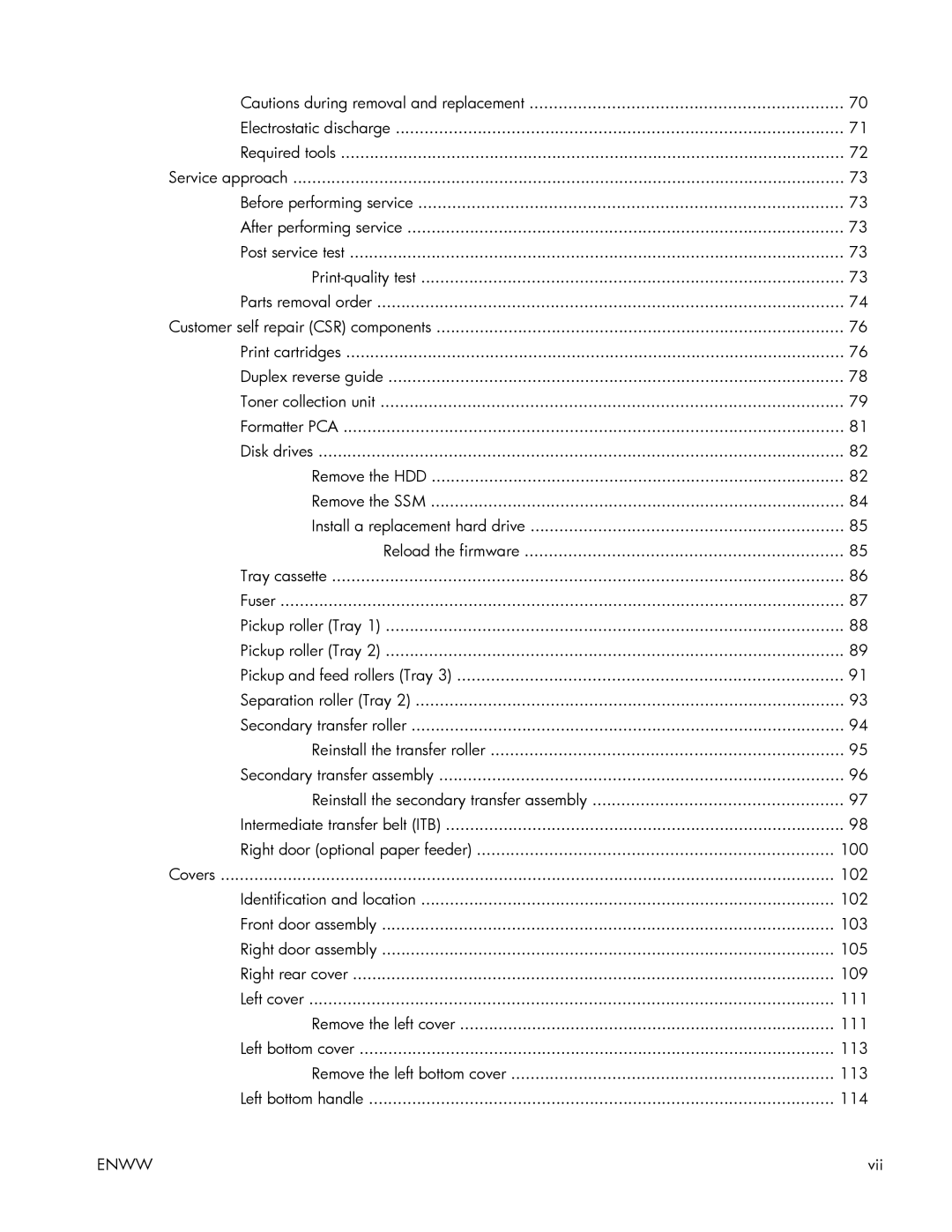 HP Enterprise 500 manual Vii 