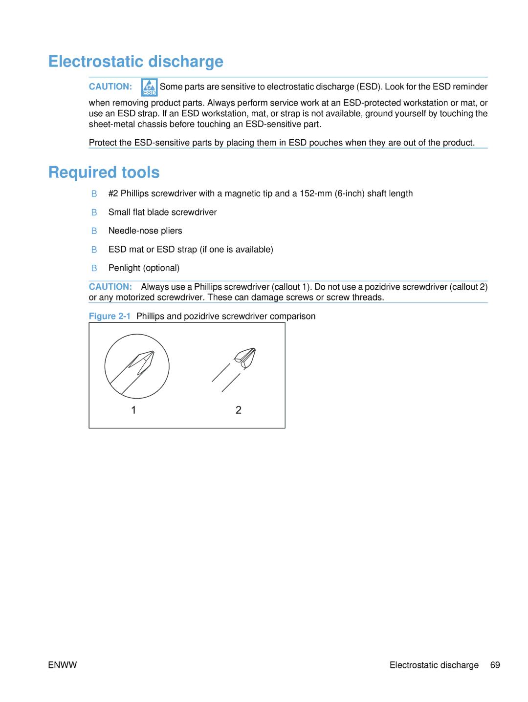 HP Enterprise CC490A manual Electrostatic discharge, Required tools 