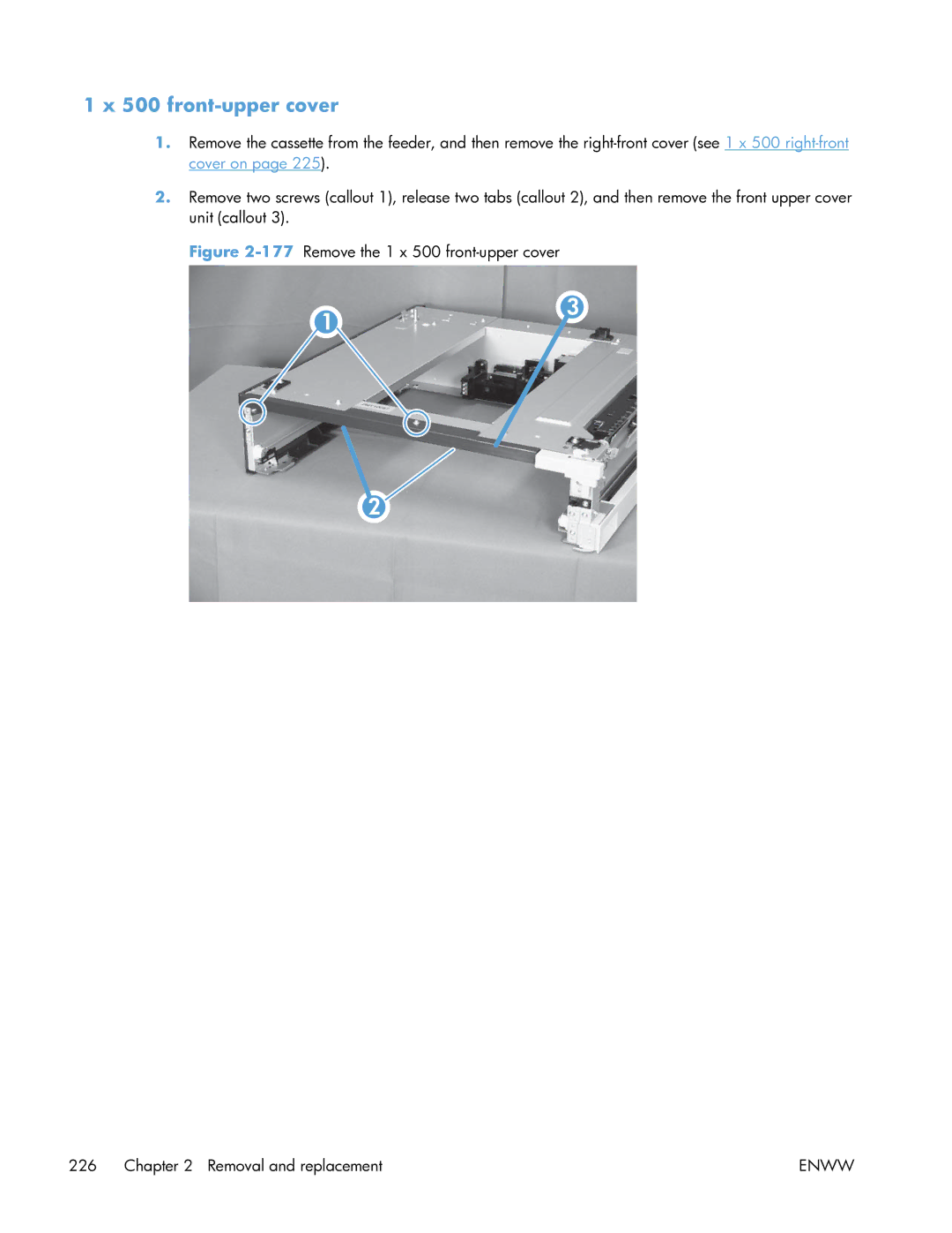 HP Enterprise CP5525 manual front-upper cover 