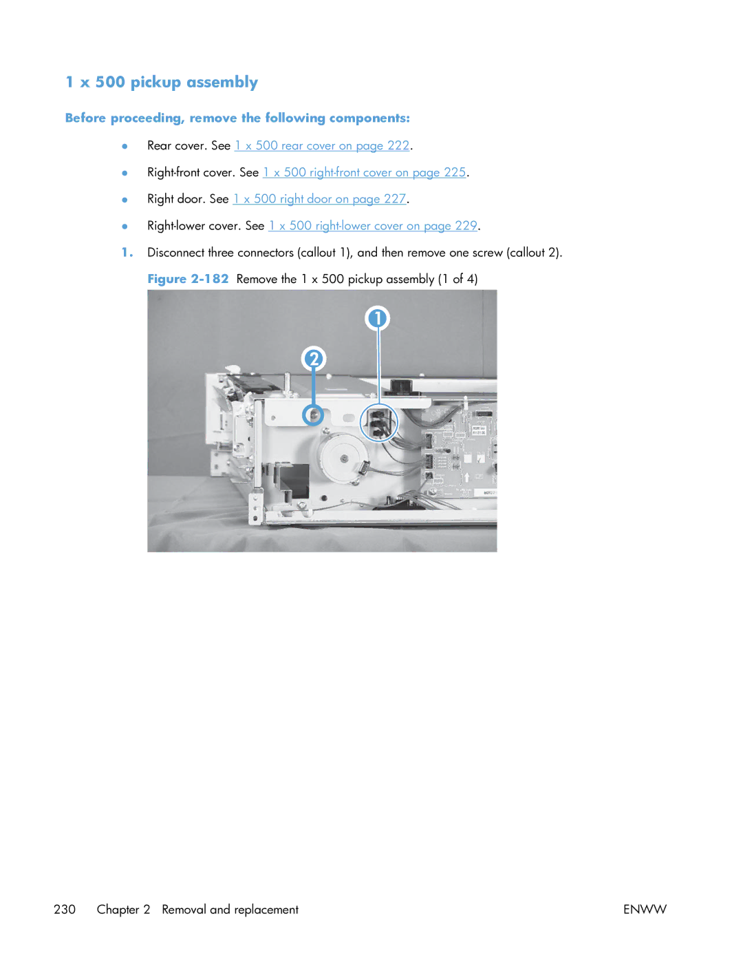 HP Enterprise CP5525 manual pickup assembly, Before proceeding, remove the following components 