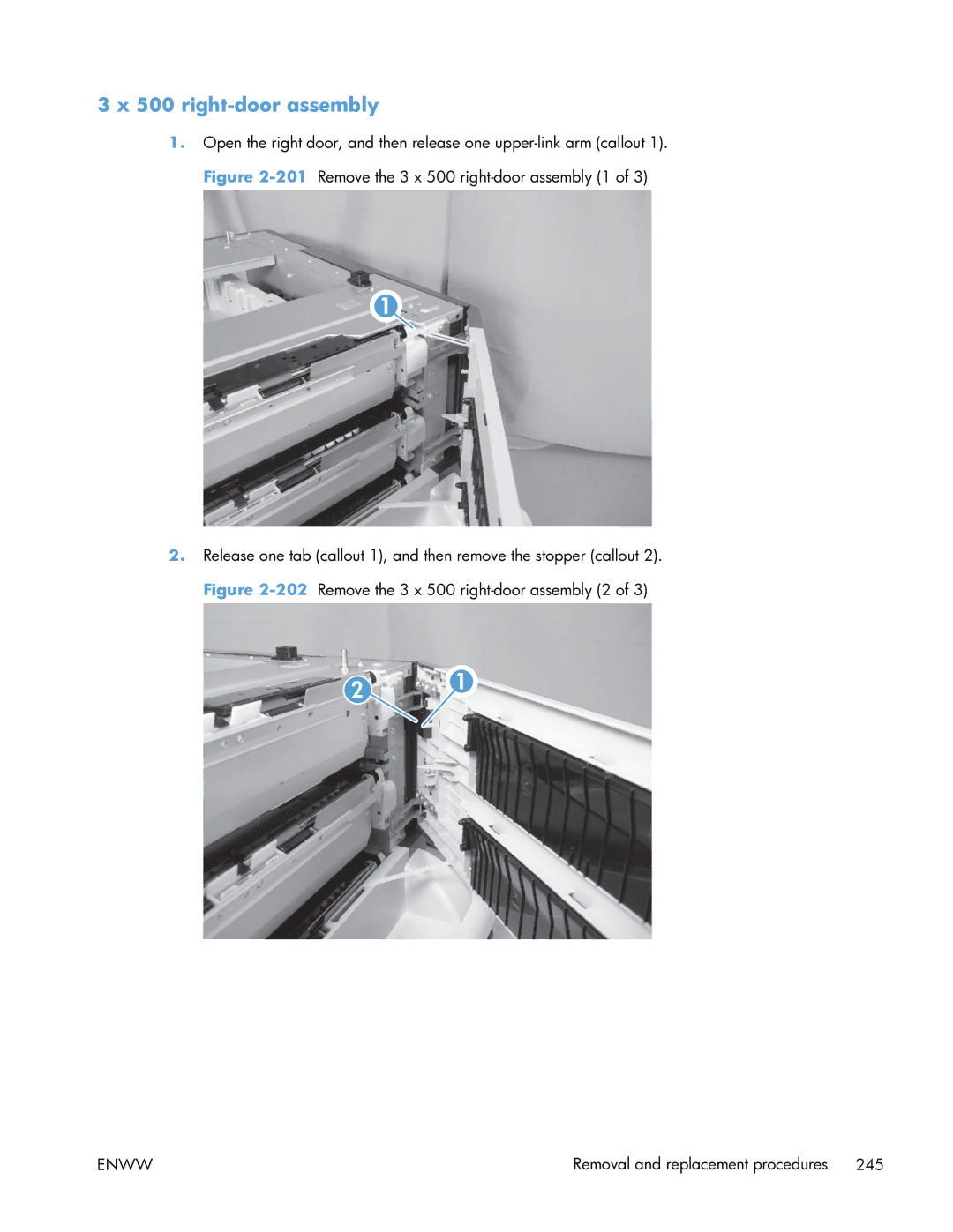 HP Enterprise CP5525 manual right-door assembly 