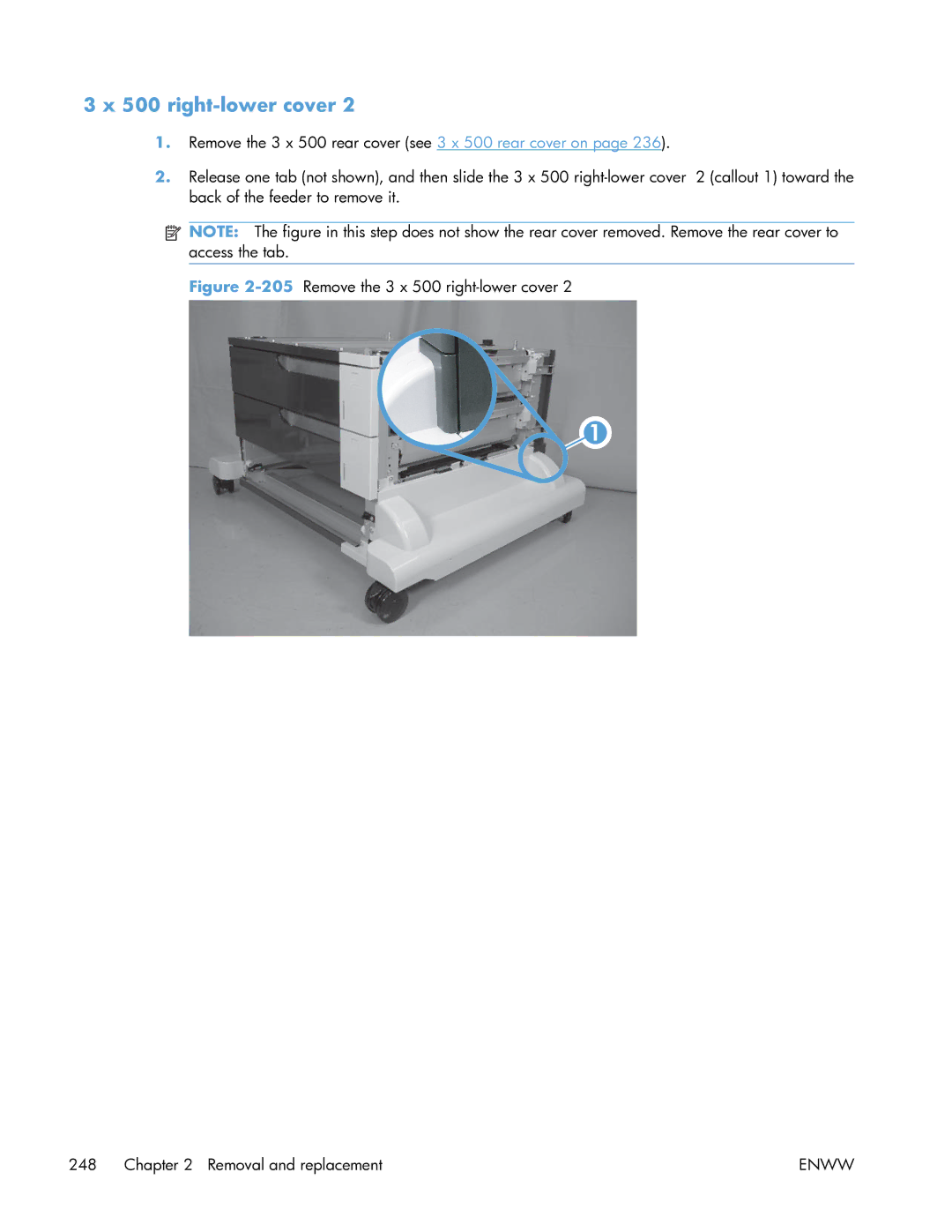 HP Enterprise CP5525 manual right-lower cover 