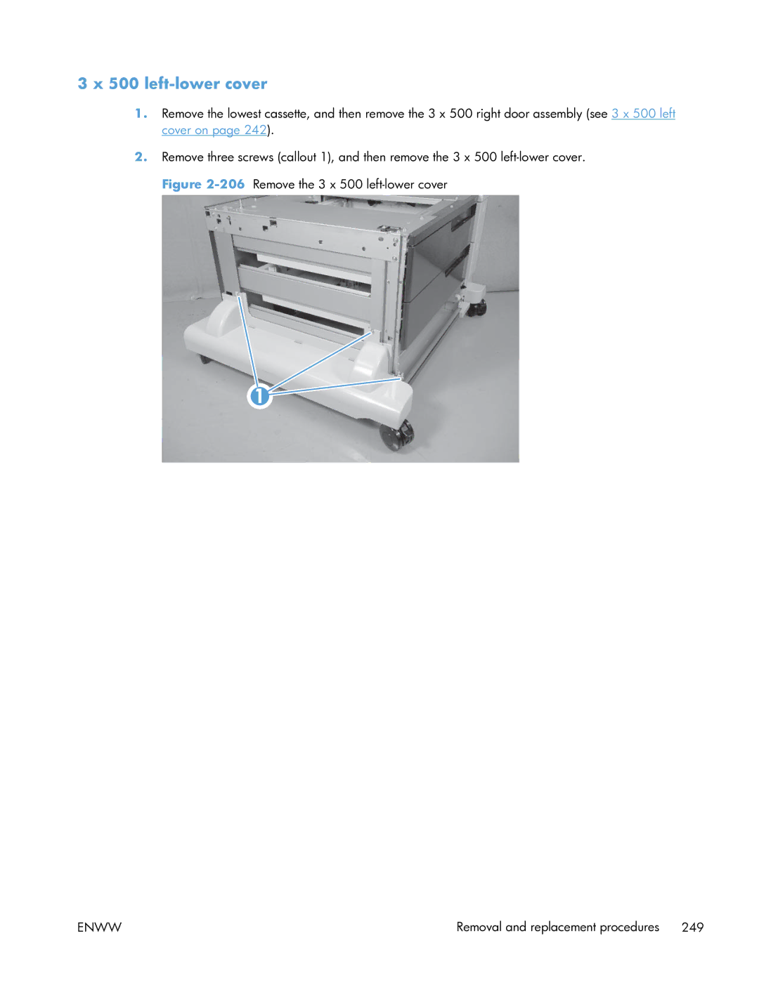 HP Enterprise CP5525 manual left-lower cover 