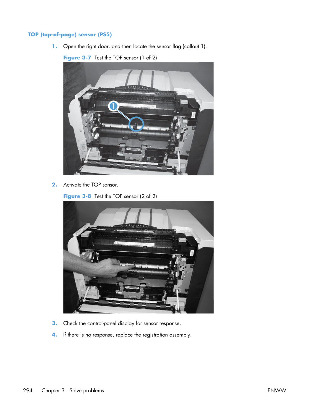 HP Enterprise CP5525 manual TOP top-of-page sensor PS5 