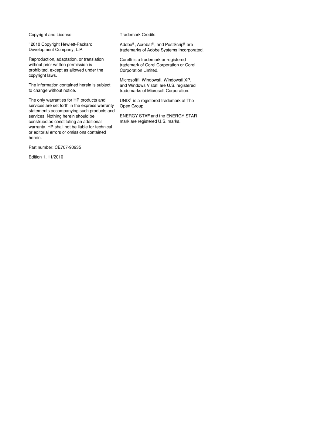 HP Enterprise CP5525 manual Copyright and License, Trademark Credits 