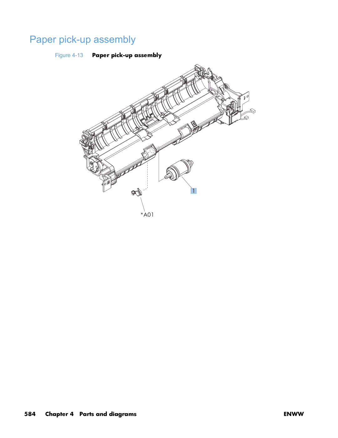 HP Enterprise CP5525 manual 13Paper pick-up assembly 