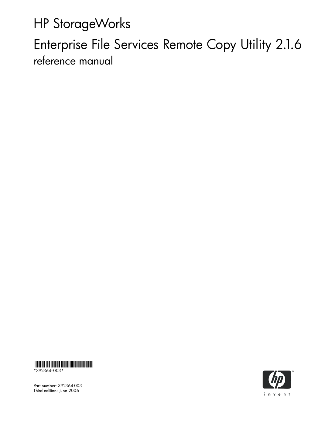 HP Enterprise File Services WAN Accelerator manual HP StorageWorks Enterprise File Services Remote Copy Utility 