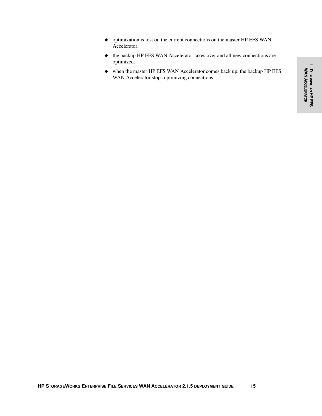 HP Enterprise File Services WAN Accelerator manual Designing AN HP EFS WAN Accelerator 