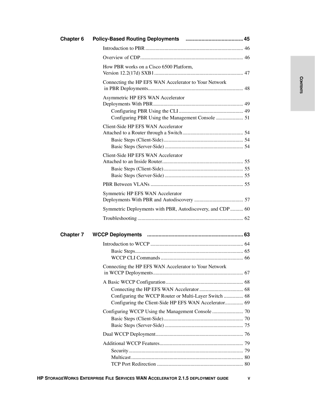 HP Enterprise File Services WAN Accelerator manual Policy-Based Routing Deployments, Wccp Deployments 