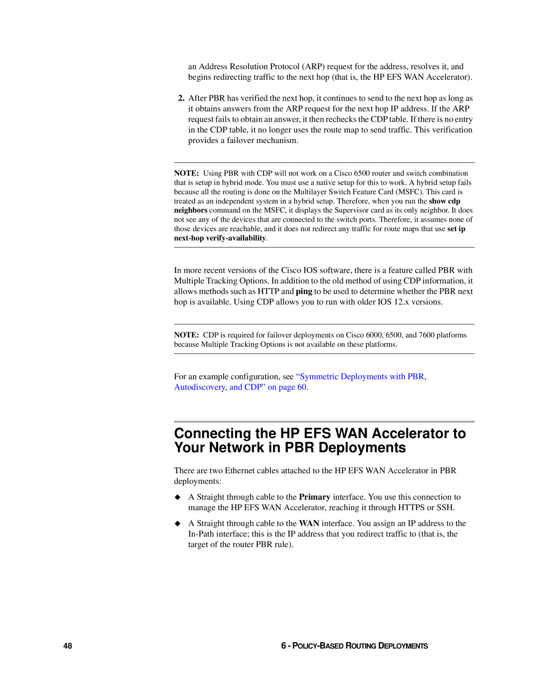 HP Enterprise File Services WAN Accelerator manual Autodiscovery, and CDP on 