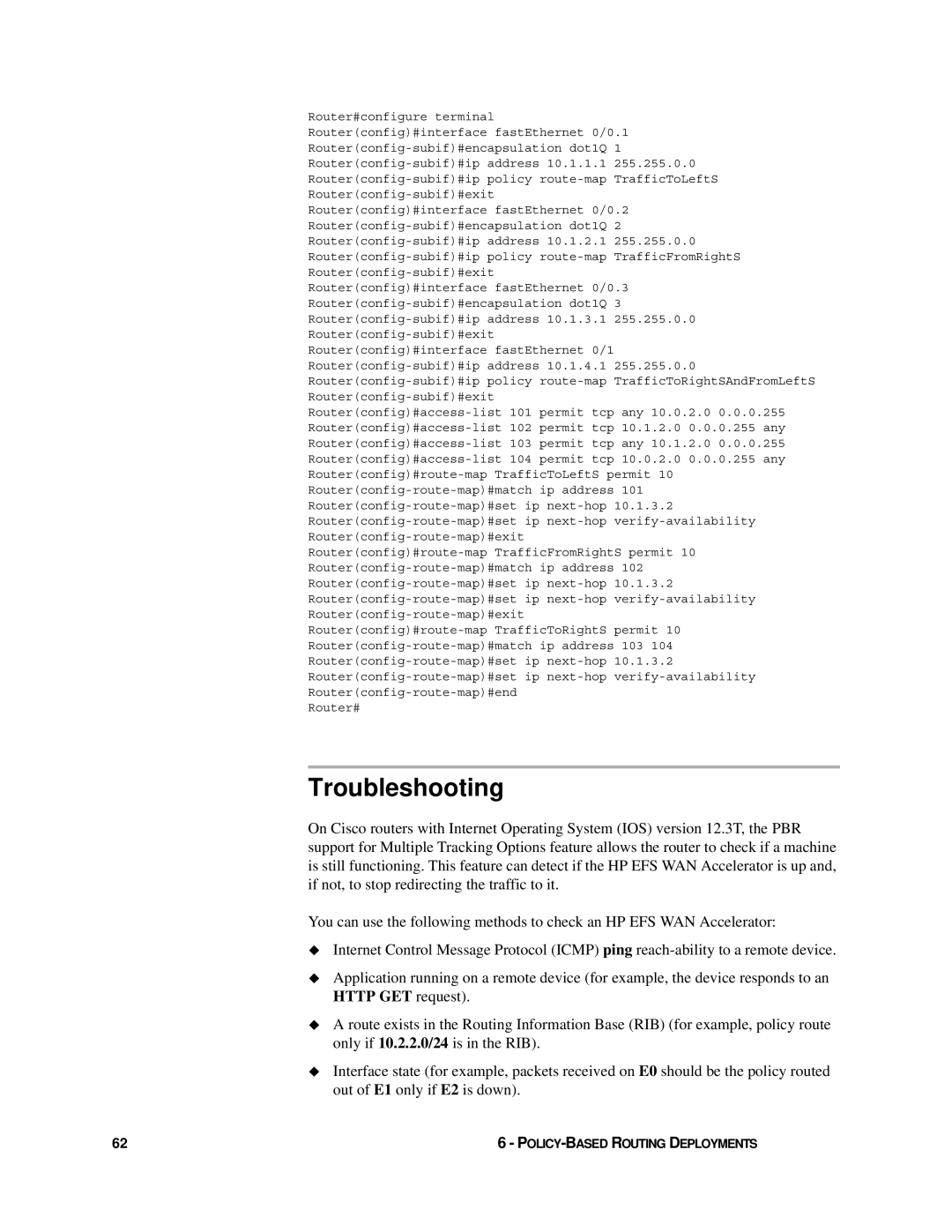 HP Enterprise File Services WAN Accelerator manual Troubleshooting 