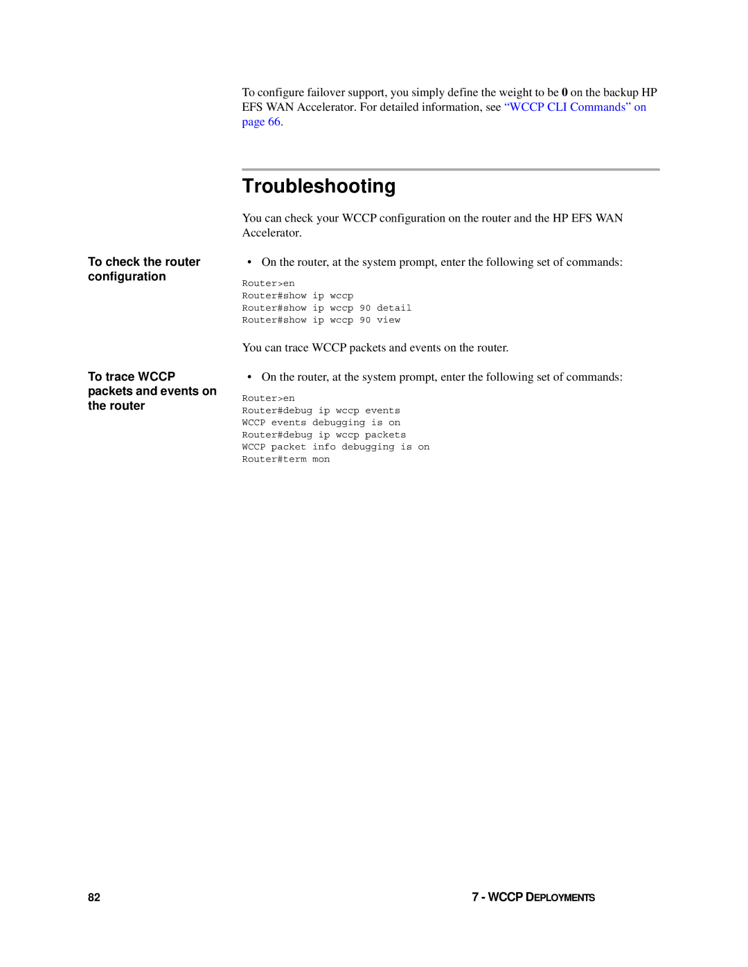 HP Enterprise File Services WAN Accelerator manual Troubleshooting 