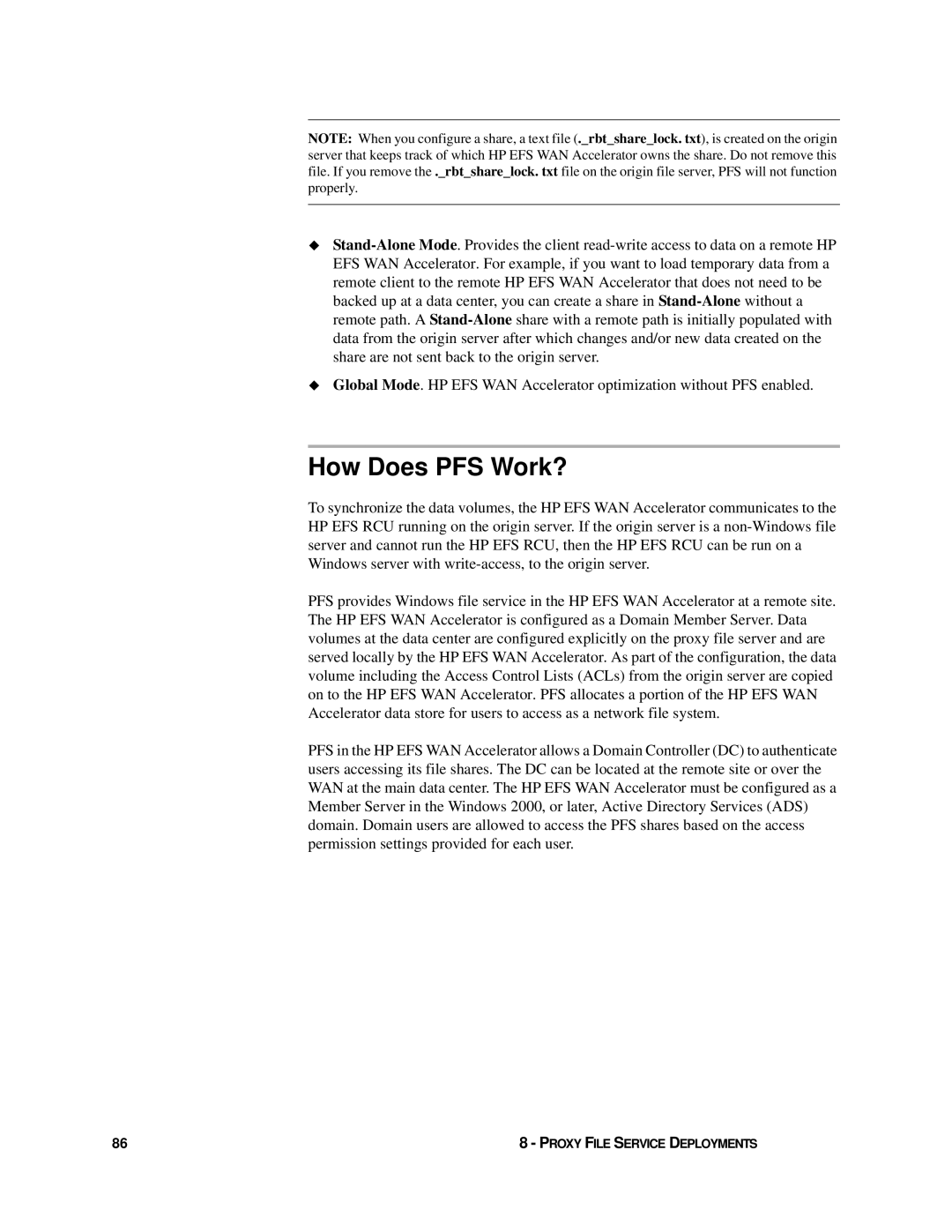 HP Enterprise File Services WAN Accelerator manual How Does PFS Work? 