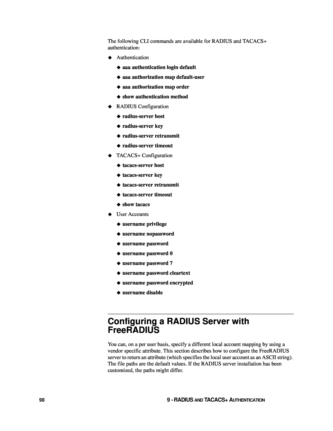 HP Enterprise File Services WAN Accelerator Configuring a RADIUS Server with FreeRADIUS, ‹ show authentication method 