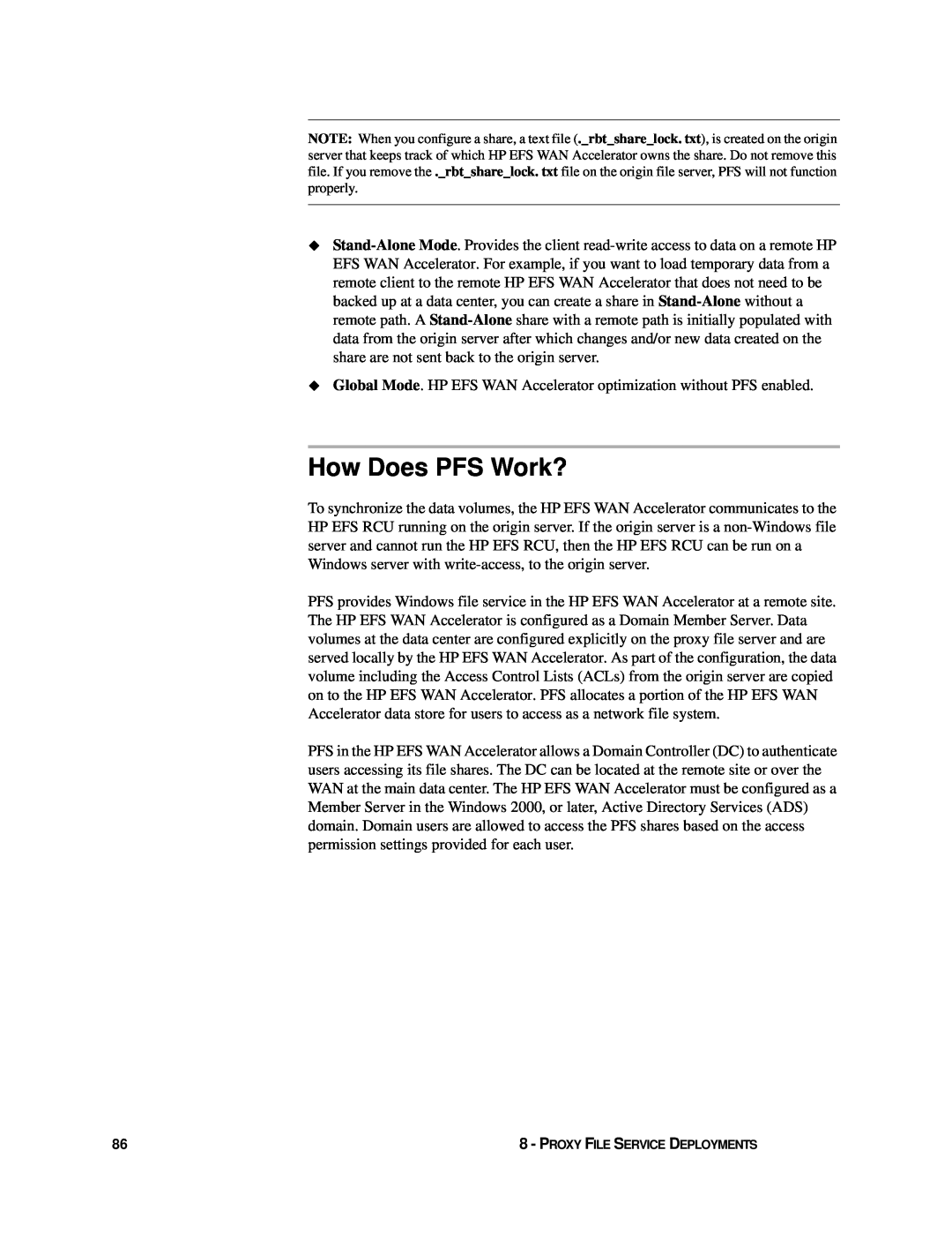 HP Enterprise File Services WAN Accelerator manual How Does PFS Work? 
