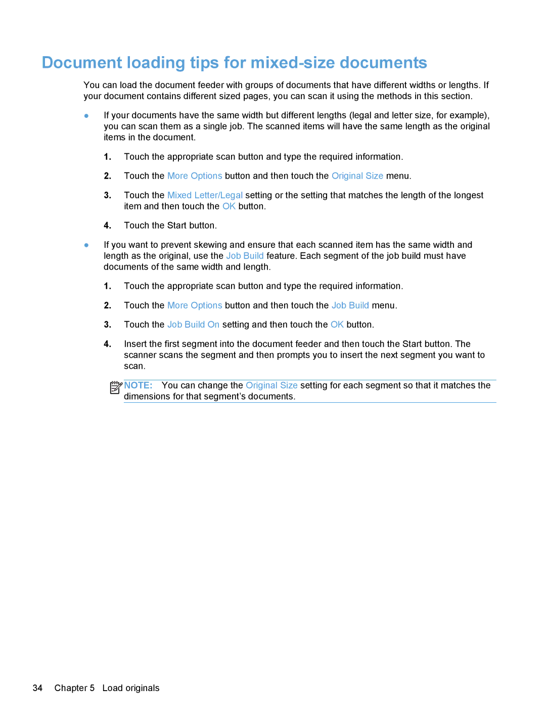 HP Enterprise Flow 7000 S2 Sheet-Feed L2730BBGJ manual Document loading tips for mixed-size documents 