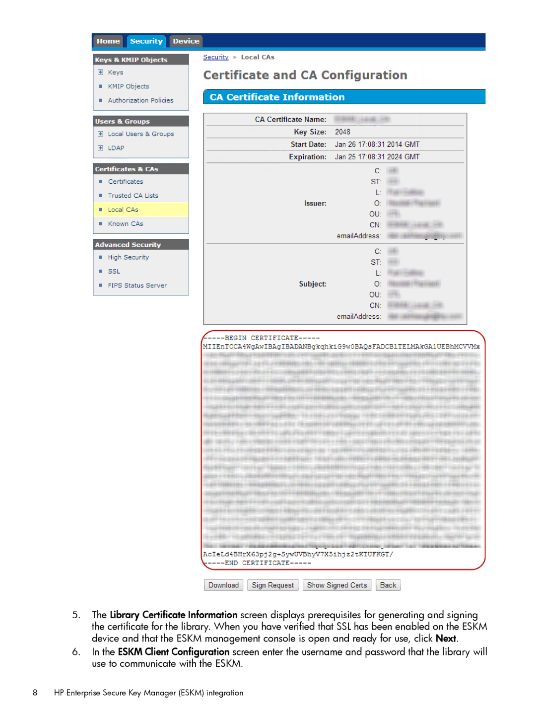 HP manual HP Enterprise Secure Key Manager Eskm integration 